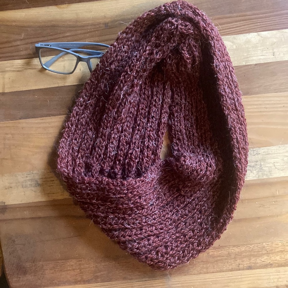 Handmade wool infinity scarf